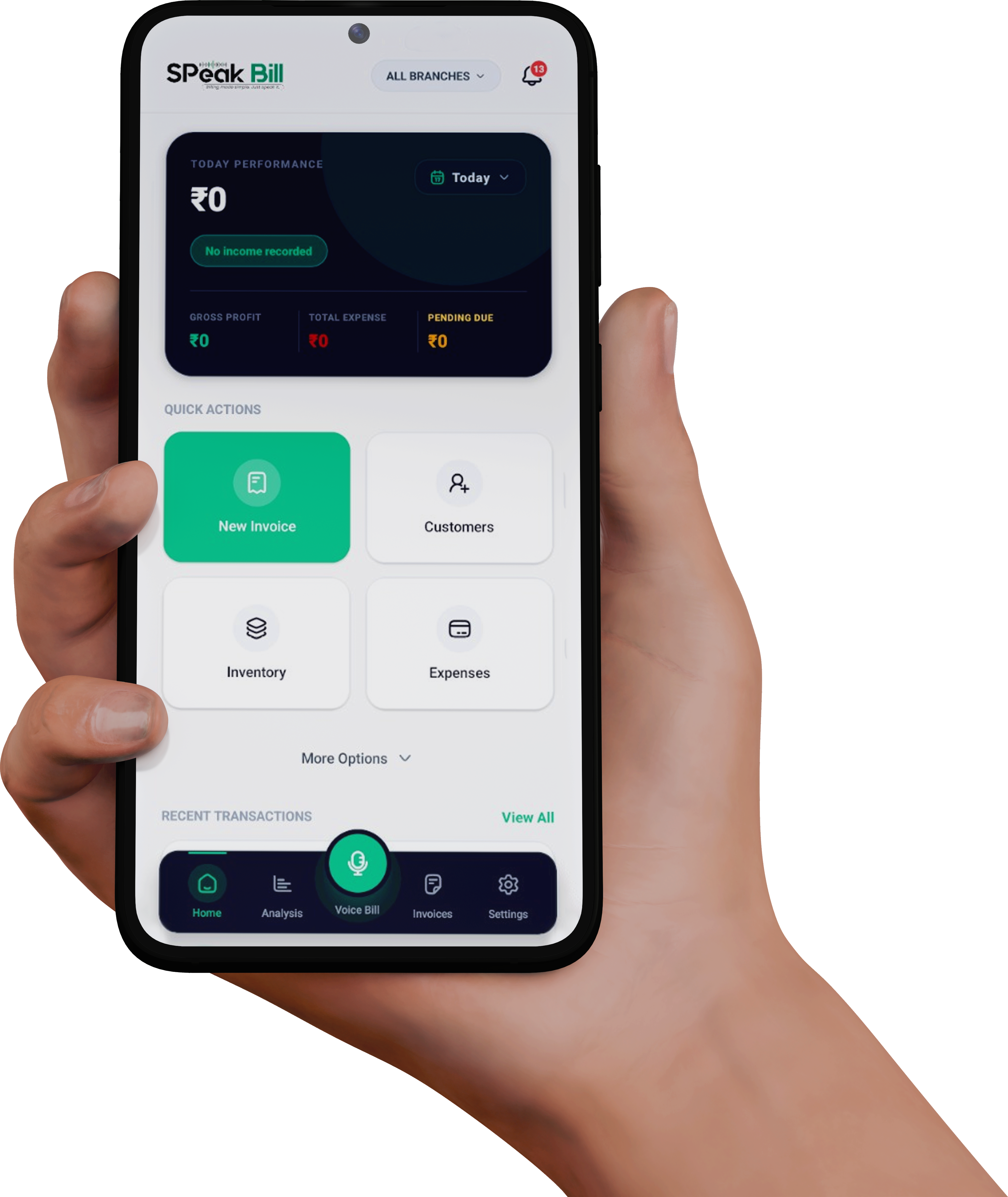 SpeakBill Mobile Billing App in Hand
