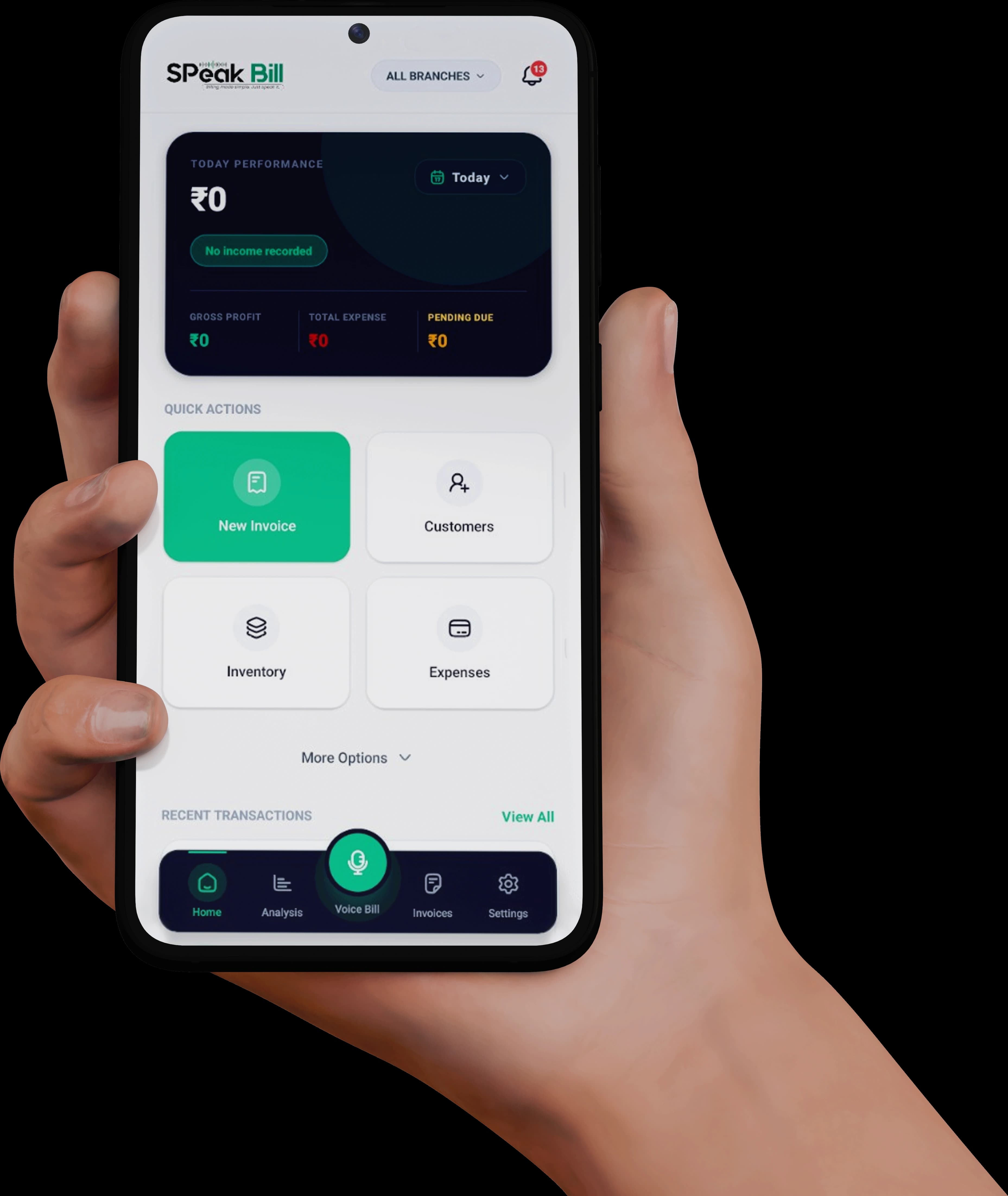 SpeakBill Mobile Billing App in Hand
